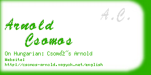 arnold csomos business card